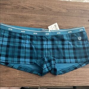 Aerie Blue Plaid Female Boxershort Underwear